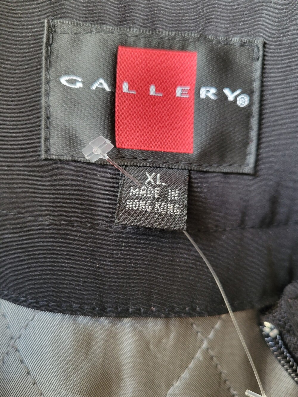 Black Gallery all-weather Coat XL Removable Hood Hidden button front Zip closure - Picture 6 of 16
